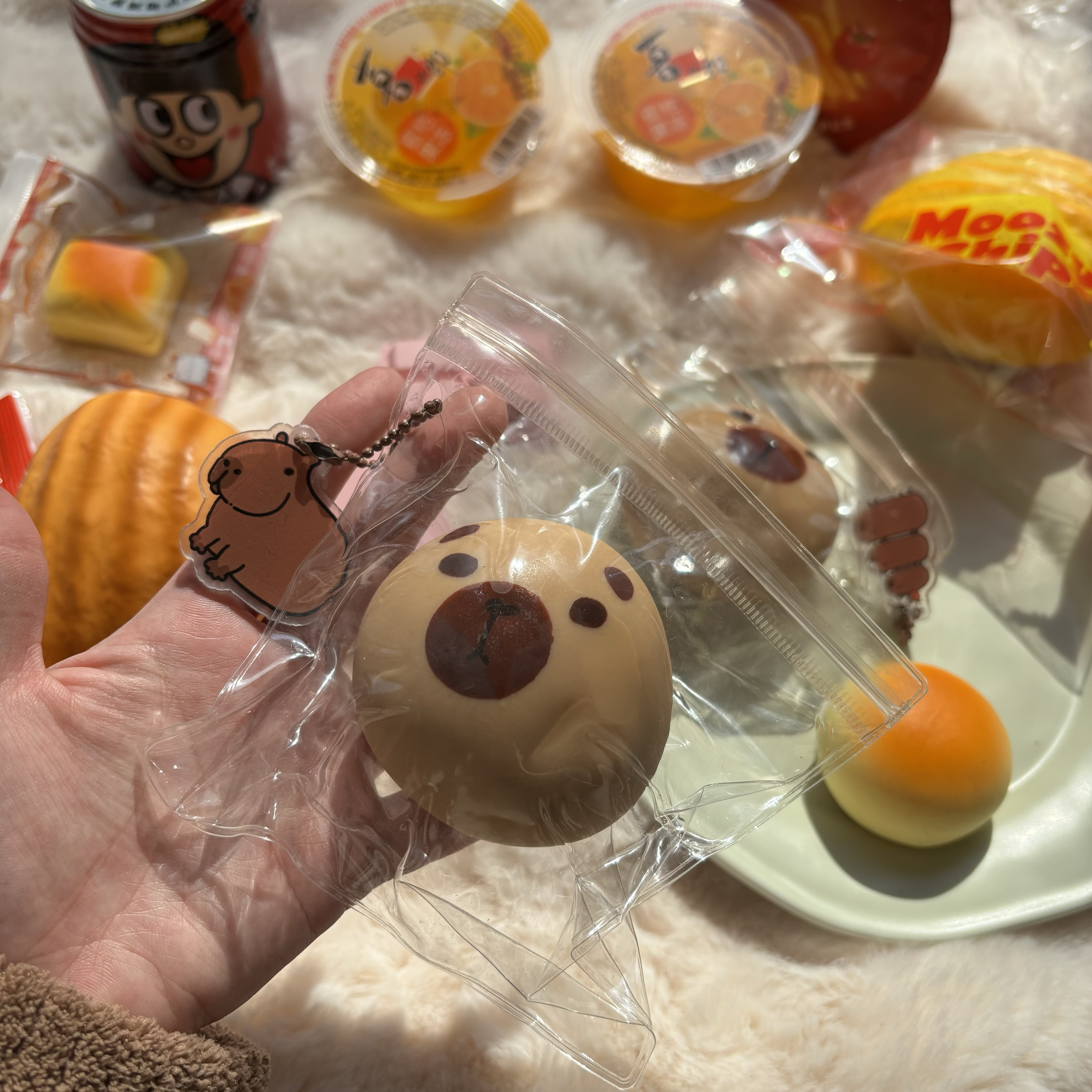 新款卡皮巴拉豆乳流体捏捏年糕squishy小红书同款解压玩具捏捏