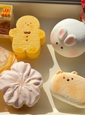 木吉慢回弹中式糕点捏捏乐解压玩具仿真食玩饼干人兔兔squishy