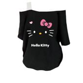 短袖 多巴胺可爱凯蒂猫斜肩短袖 T恤2025夏季 辣妹纯欲风露肩上衣ins