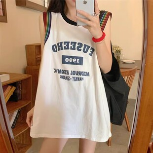 美式篮球服吊带背心女夏季外穿ins欧美风运动无袖t恤日系chic上衣