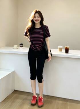 偏瘦身材专属窄版女裤 高腰修身小脚长裤垂感显腿直 细腿显瘦瘦人