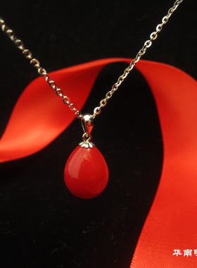 红色水滴形复古本命年生日吊坠