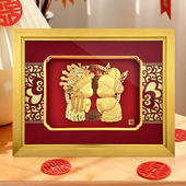 足金金箔新婚娃娃结婚礼物送新人新娘姐姐闺蜜高档实用大气 摆件