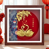 足金天鹅结婚礼物送新人新娘闺蜜朋友新婚高级创意轻奢 高档摆件