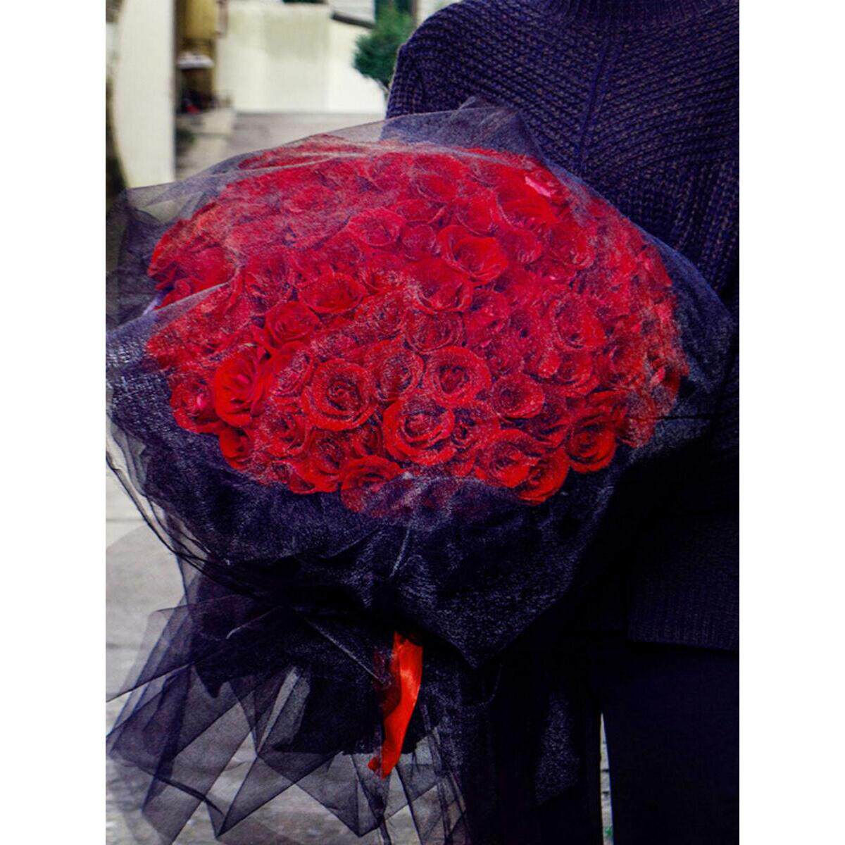 99朵红粉玫瑰花束雅安鲜花速递雨城名山生日同城配送女友表白礼物