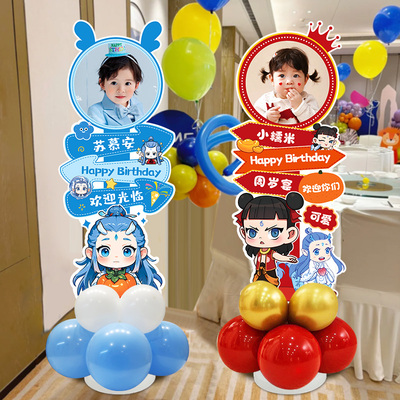宝宝满月百天宴布置kt板迎宾牌儿童周岁生日宴指示牌定制照片派对