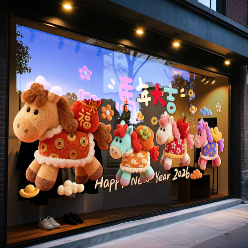 2026新年装饰马年大吉生肖贴纸