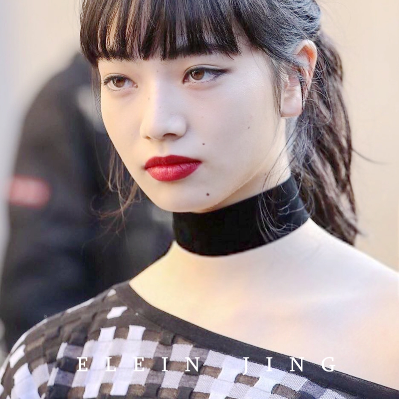 小松菜奈同款超宽黑色女颈圈项圈