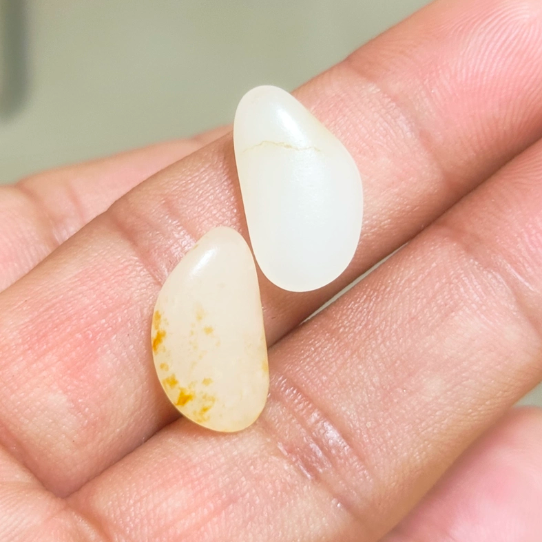 美石林玉器羊脂玉标尺籽料耳坠手链项链籽特细无结构高脂粉和田玉