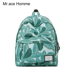 Mr.ace homme新款女包时尚潮流双肩包学院风书包印花学生电脑背包