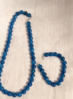 青岛饰品 OG Loc  海蓝宝原矿优化银扣项链一物一拍介意瑕疵慎拍