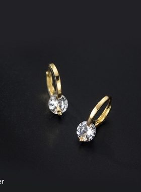 漂亮时尚OG Loc 高级感  纯银针锆石耳钉耳饰耳圈