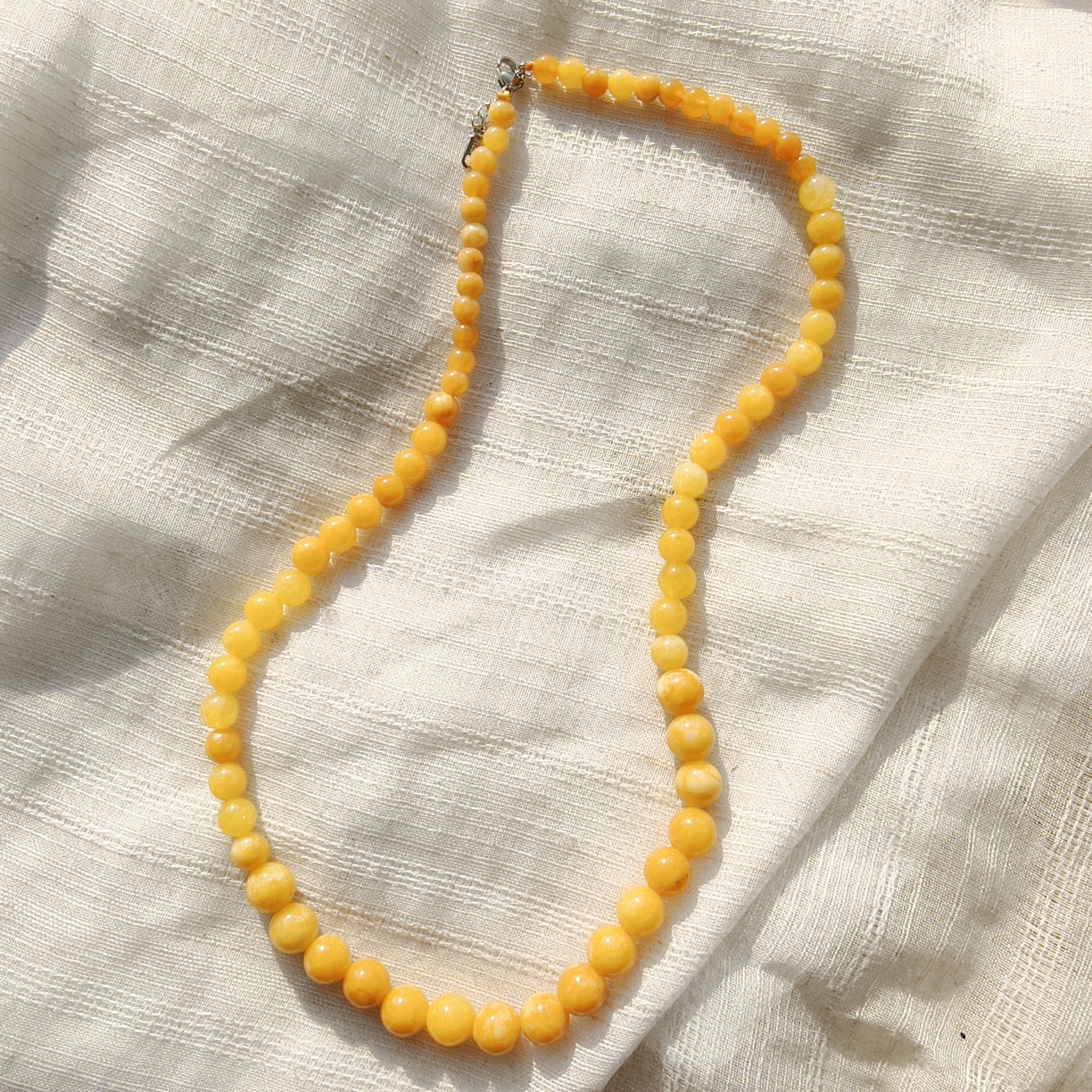 青岛饰品 小众品牌OG Loc 天然石优化蜜蜡色项链