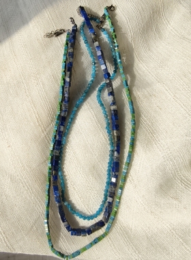 小众品牌   OG Loc  天然青金石磷灰石串珠项链 一物一拍