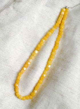 仅一条颜色偏淡链长46延长链5㎝介意天然石原矿杂质瑕疵慎拍哦