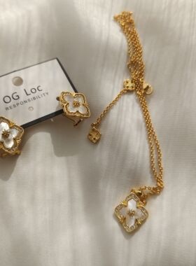 花朵镶嵌项链OGLoc贝壳