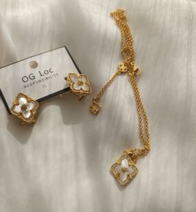 项链 青岛饰品 银针耳环 花朵 贝壳镶嵌 Loc