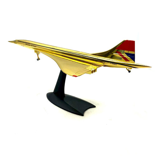 1:200 镀金超音速飞机协和 concorde 客机合金飞机模型收藏摆设品