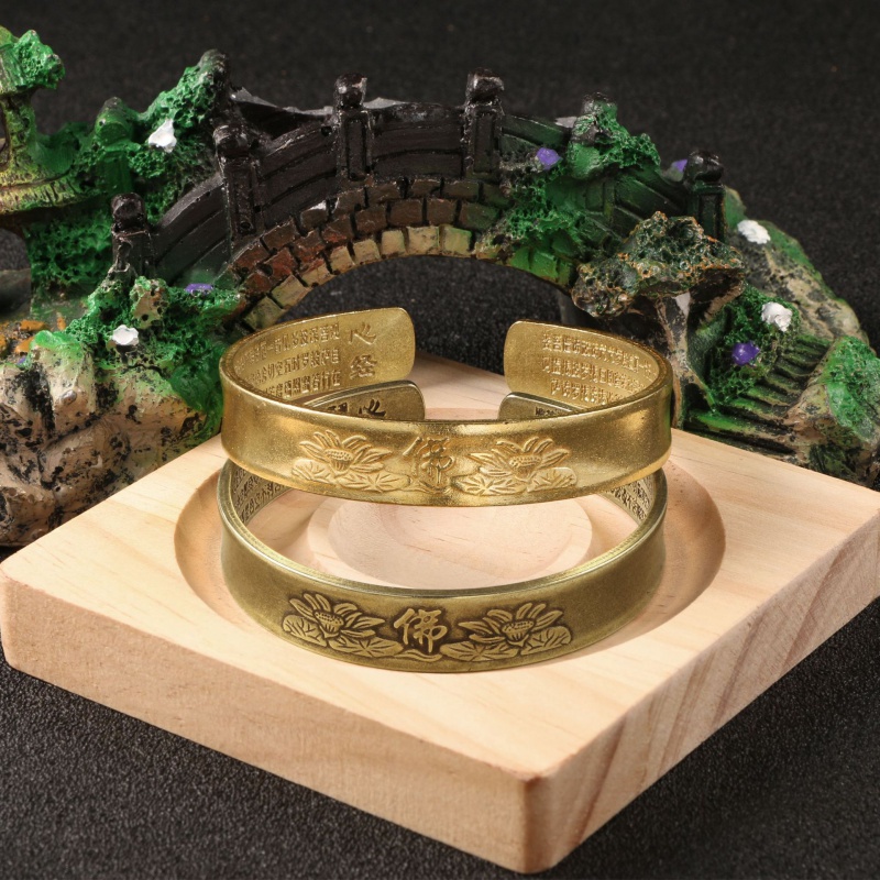 仿古铜器收藏黄铜工艺品实心手镯