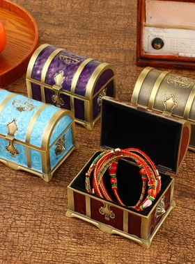 欧式复古宝箱首饰盒创意带锁送女