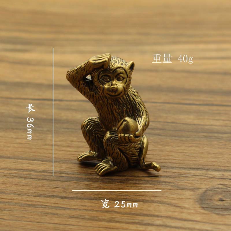 黄铜猴子偷桃挂件黄铜十二生肖