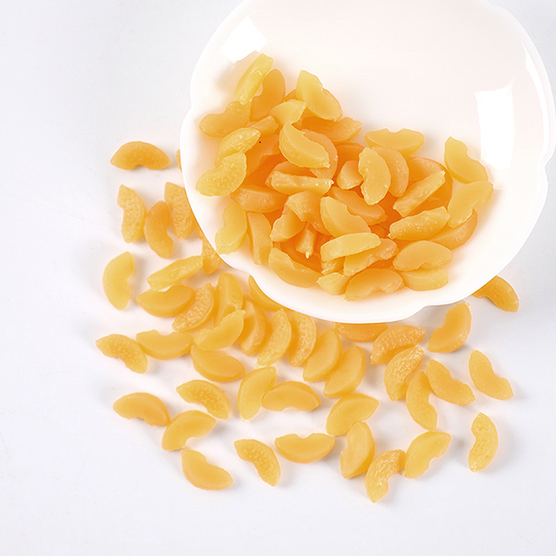 PVC仿真食玩微缩水果块道具黄桃块DIY手作水果捞食材水果配件