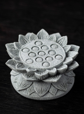 青砂石哪吒小摆件桌面茶桌茶宠装饰品创意莲花底座工艺品增高坐台