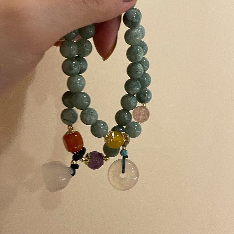 新款网红古风新中式平安扣玉石手