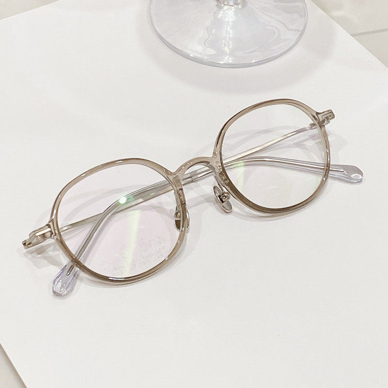 良也眼镜钛合金小框韩国复古超轻镜框女配高度数不显厚平光蓝光镜