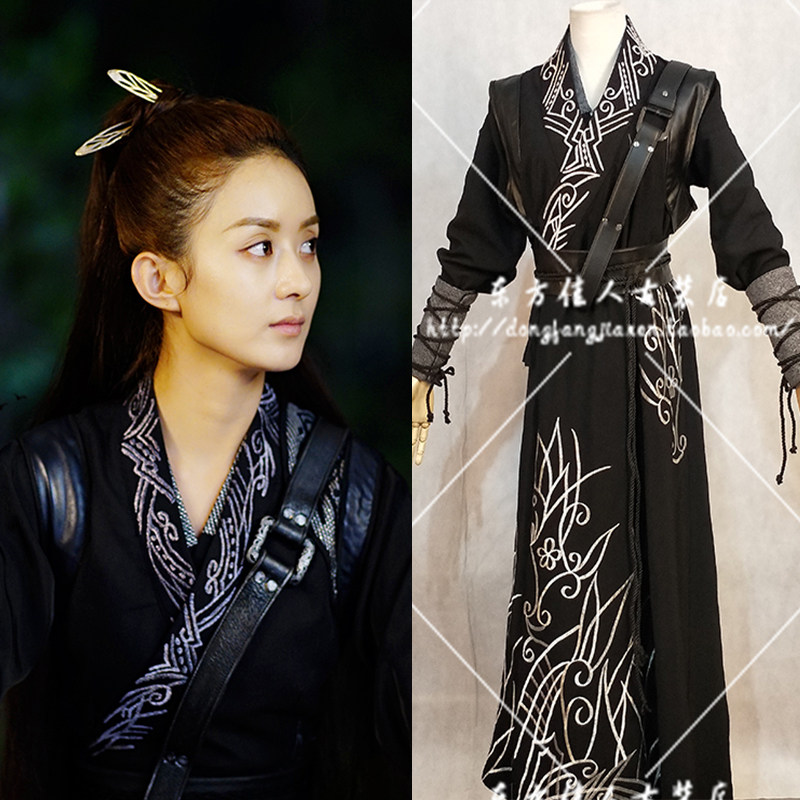 影视剧楚乔传赵丽颖楚乔星儿同款女款飞鱼服黑色侠客古装演出新款