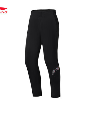 李宁运动裤男士跑步系列男装反光直筒针织运动长裤秋冬新款AKYS95