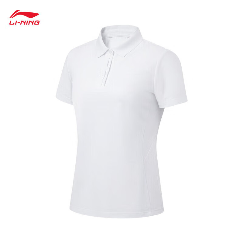 李宁短袖POLO衫女子跑步系列2024春季LOGO翻领运动服APLU256