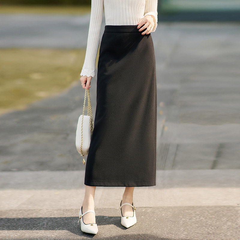 柒量一裁小个子黑色半身裙秋冬2025新款绝美巨好看的半身裙3801