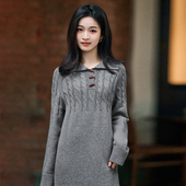 柒量一裁小个子三色针织连衣裙秋冬巨好看 冬装 连衣裙3579