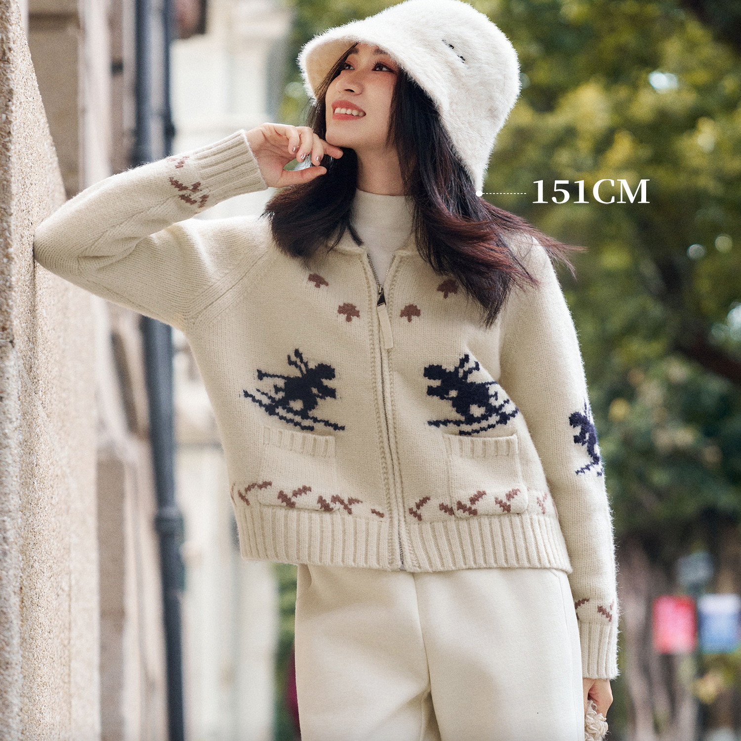 柒量一裁小个子杏色毛织外套巨好看的初冬外套女士外套新款3425预