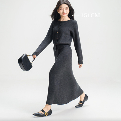 小个子气质风针织套装