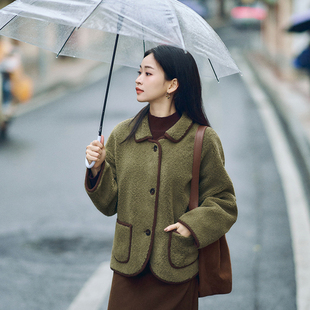 柒量一裁小个子羊羔毛外套大衣女2025新款 初冬外套3515 巨好看