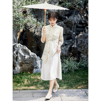 小个子国风新中式盘扣旗袍连衣裙
