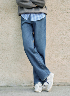 【大柒】小个子加绒直筒牛仔裤版型超好看的裤子秋92-93cm女1497