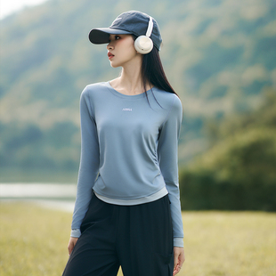 宽松刺绣休闲打底衫 2088 上衣秋女款 柒量一裁小个子浅蓝微标长袖