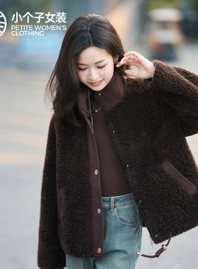 柒量一裁咖色羊羔毛外套秋冬新款外套新款今年流行女3655