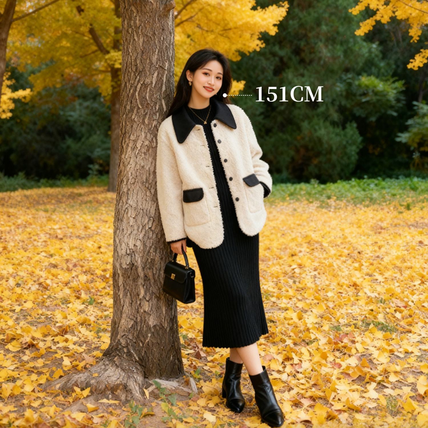 小个子羊羔毛宽松外套