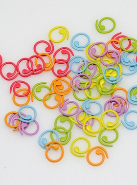 毛线毛衣编织工具定制闭口彩色渐变记号扣金属记号圈记数环60枚装