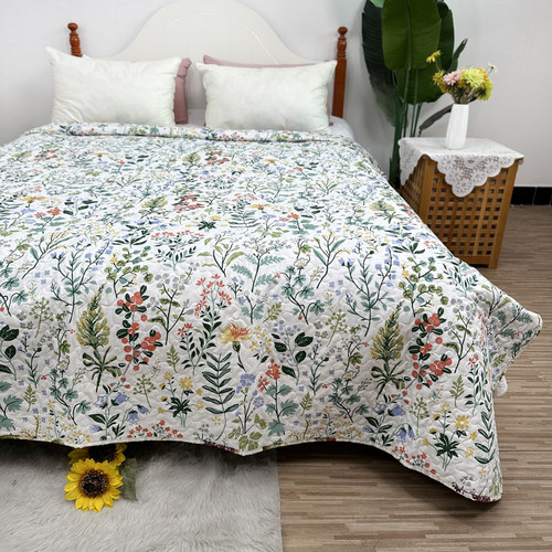 欧美波西米亚风拼块绗缝床盖