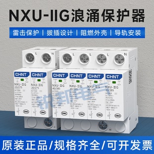 正泰浪涌电涌保护器NXU-ⅡG 20KA40KA2P4P家庭小型电源避雷器220v