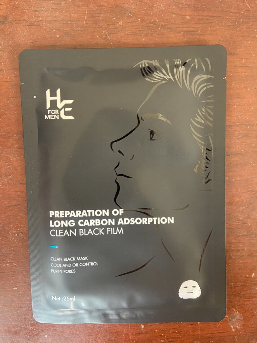 he赫恩男士竹炭净透黑面膜吸黑深层清洁提亮肤色补水保湿收缩毛孔