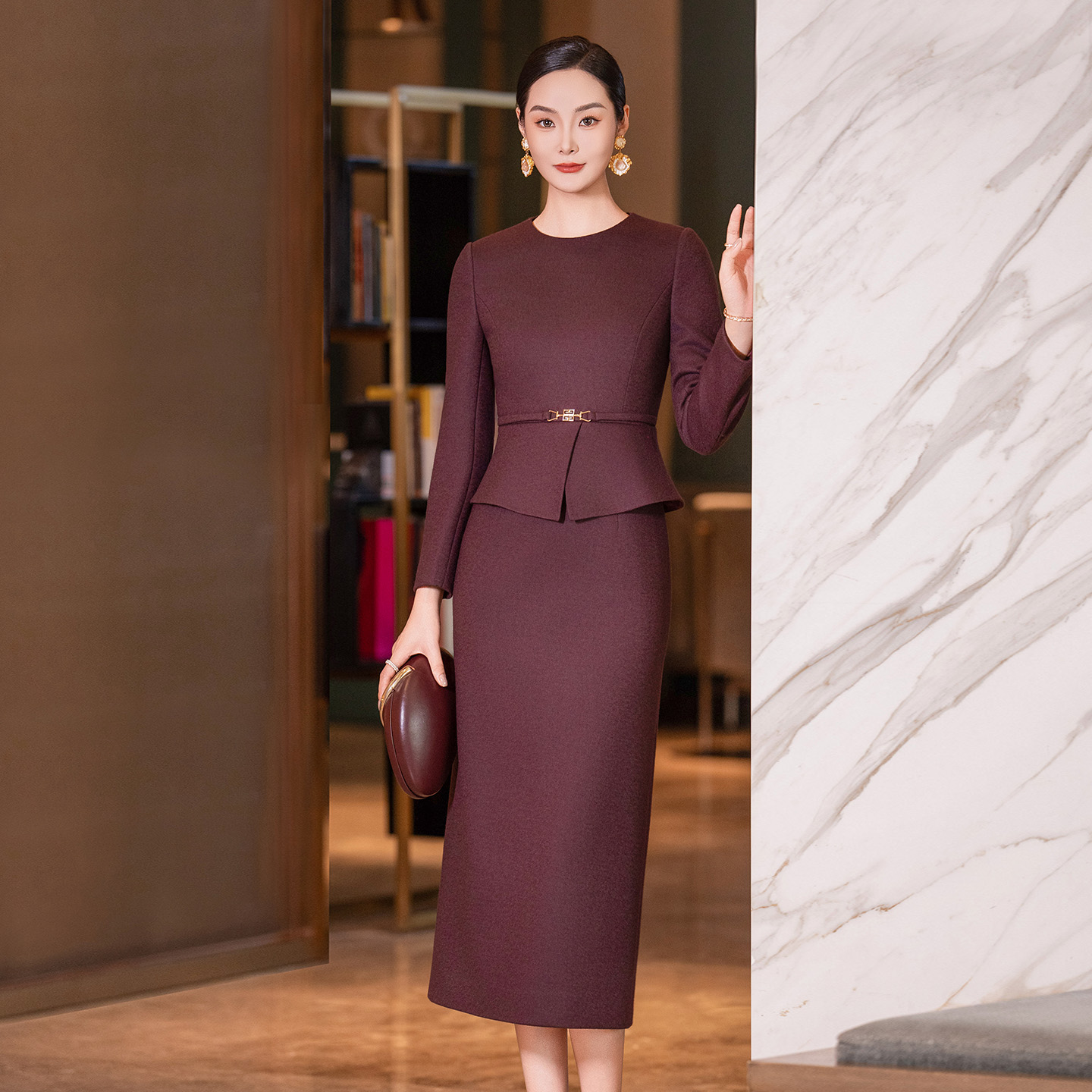 新款时尚喜婆婆婚宴装连衣裙女