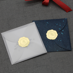 原创设计复古小方形信封包装小卡片包装花瓣形硫酸纸生日留言表白