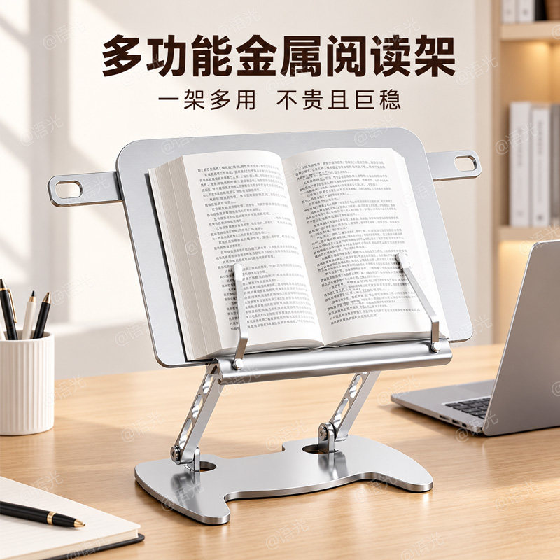 【稳固不晃】全金属阅读书架立架图片