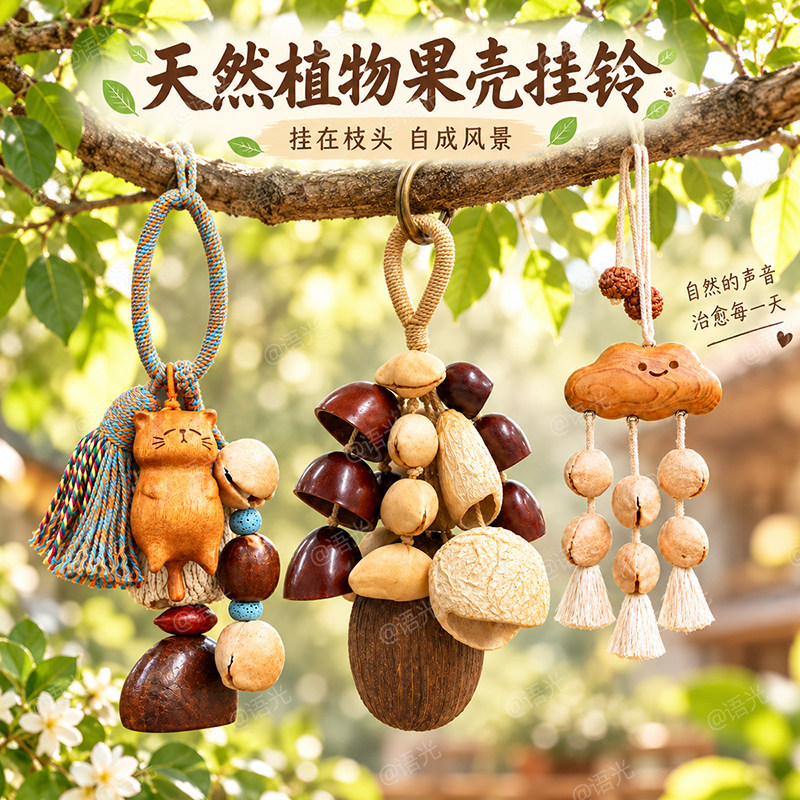【天然果壳挂铃】风铃diy材料包图片